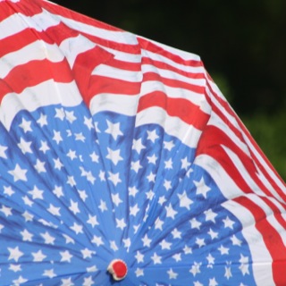 Red, White and Blue Umbrella. Pictured on Memorial Day, 2011. Photo by Alexandra Bogdanovic